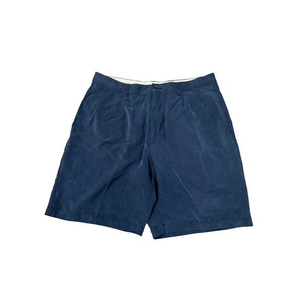 Tommy Bahama Mens Silk Shorts Blue Size 34 Pleated Golf Casual - Picture 1 of 3